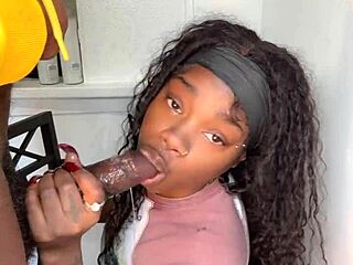 11 Inch Stepbrother Cock Gets Epic Blowjob from Keisha Minaj Cumshot POV