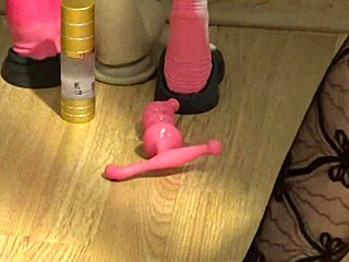 a sexy brunette milf's beautiful huge ass turns on from anal plug cums hard with dildo