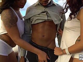 Pretty slut gives sloppy deepthroat facials on monster BBC outdoors