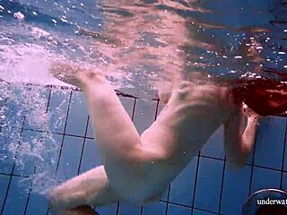 marketa's white dress clings wet in pool tease