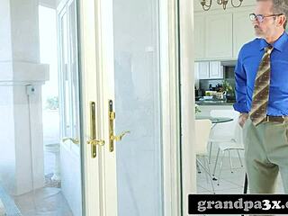 that ugly old fart craves my stepgranddaughter's tight pussy to hush her secret