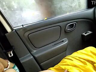 horny indian milf aunt masturbates huge tits pussy fingering orgasm in car jungle