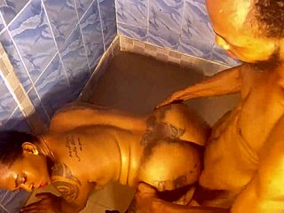 Nasty homemade shower sex cowgirl doggystyle creampie on hard cock!