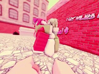 Roblox slut in sticky threeway creampie doggystyle futanari pov