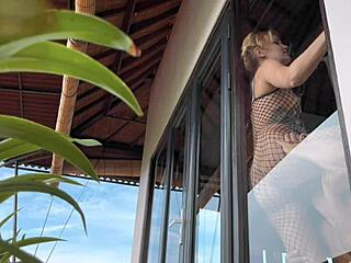 i recorded cute blonde teen couple rough doggystyle fishnets quickie