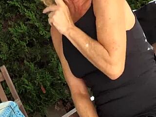 god my shaved pussy's dripping outdoors in heels