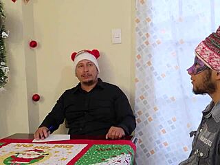 i fulfilled christmas ffm threesome wish with two beauties