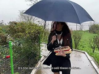 innocent cookie girl bends over for daddy's creampie quickie