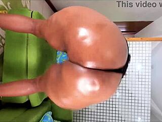 curvy ebony milf shakes her huge soft ass teasingly