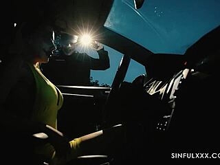 officer, is there a problem with my big tits at work this halloween?