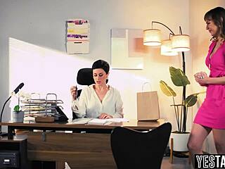 Kinky Boss Forces Assistant to Fuck Her Huge-Dicked Husband in Office Doggystyle