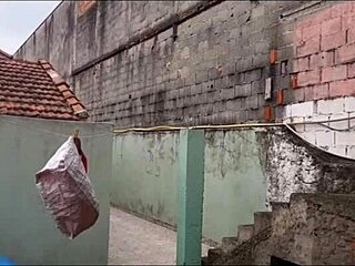 knew my naughty neighbor would spy on me so i prepped my pussy for his creampie no condom 😈💦🔥