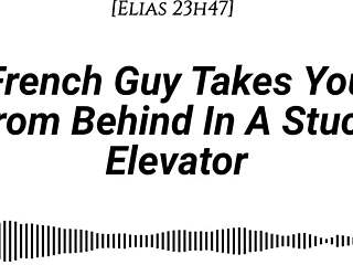 french guy pins you doggystyle in stuck elevator... real accent, emotional kisses, dirty whispers, slow rubbing buildup
