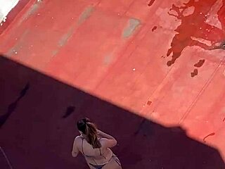 voyeur spies argentinian bikini neighbors sunbathing on terrace part four