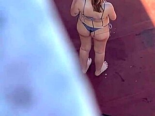 voyeur spies argentinian bikini neighbors sunbathing on terrace part four