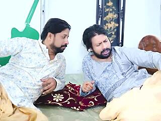 desi indian jamindar brothers gangbang all four wives together, hindi moans!