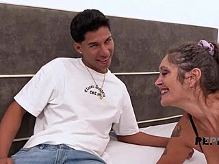 mavi burbujita's curvy milf ass bends over for young dudes' rough doggystyle ride