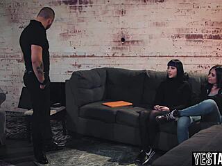 Petite Milf Criminal's Tight Ass Punished in Steamy Office Threesome with Hung Parole Officer