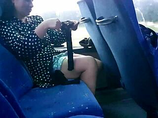 Hey, check out this curvy milf flashing her huge tits on the bus ride