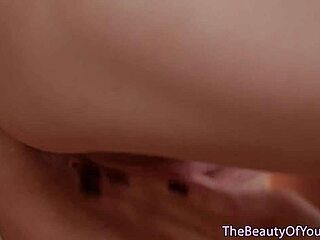 petite sapphic college babes finger each other softly