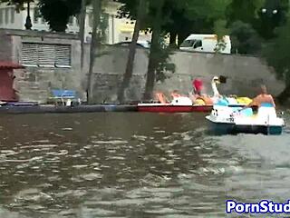 public nude eurobabe strips rides waterbike fetish!