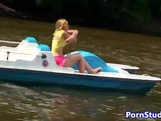 public nude eurobabe strips rides waterbike fetish!