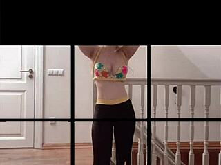 HUGE BELLY GODDESS DANCING BELLY FETISH CELEB GLASSES MUSIC 4K!