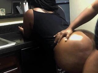curvy ebony twerks big ass before bbc doggystyle cumshot