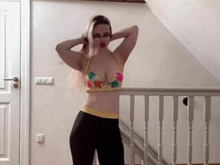 HUGE BELLY GODDESS DANCING BELLY FETISH CELEB GLASSES MUSIC 4K!