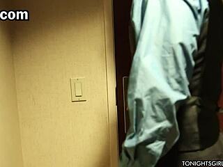 Riley Reid as Submissive Fuck Doll in Hotel Lingerie Stockings