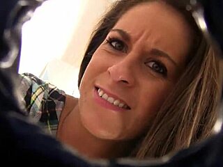 jon cuddles her on sofa... she loves his big cock deepthroat before facial cumshot