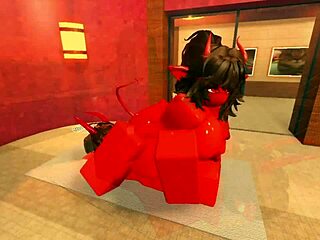 demon girl seduces with hot oiled body in steamy sauna