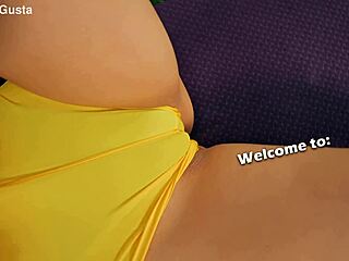 athletic slut's rock-hard big ass cameltoe puffy nipples in tight shorts workout