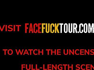 Petite latina 18+ teen drools deepthroat on big white cock in homemade pov