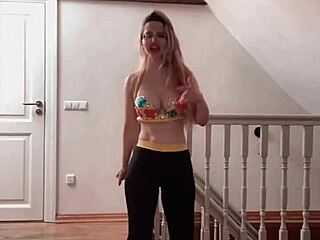 HUGE BELLY GODDESS DANCING BELLY FETISH CELEB GLASSES MUSIC 4K!