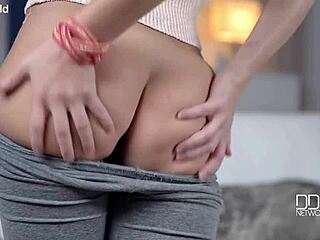 Check this petite american teen's shaved tease interview