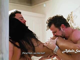Short Asian ember snow double penetrated in wild threesome fuck