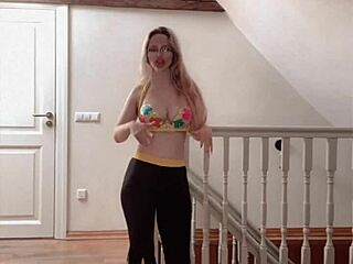 HUGE BELLY GODDESS DANCING BELLY FETISH CELEB GLASSES MUSIC 4K!