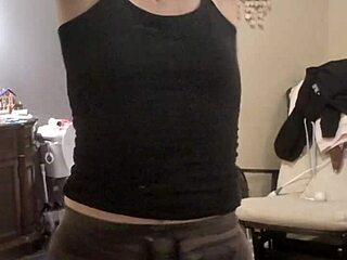 Curvy subsecretary strips seductively during steamy workout session