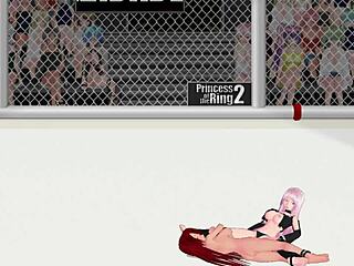 ember vs isabel princess ring catfight wrestling turns lesbian rough.