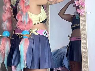 varesa preps for cosplay con slipping into genshin impact outfit slowly