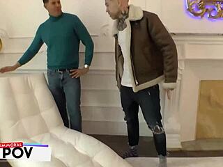 stepsiblings matt bends curvy big tits babe over for mmf doggystyle creampie ride