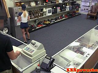 young glasses babe pawnee rides cock hard for cash on hidden cam