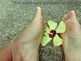 guy walks barefoot streets beach dirty feet fetish