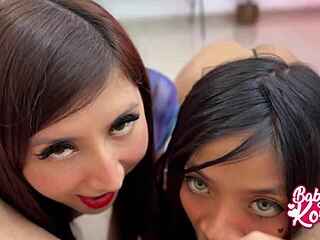 she loves her sex toy while watching us finger and lick each other 😈👅