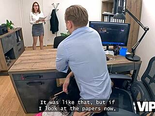 vip4k bank lady boss shares thrilling moments with naughty subordinate at work