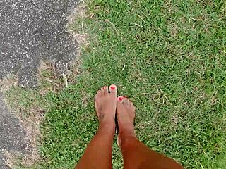 guy walks barefoot streets beach dirty feet fetish