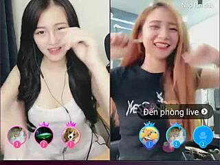 wanna watch two cute korean asian girls tease on sexy webcam livestream?