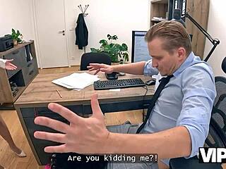 vip4k bank lady boss shares thrilling moments with naughty subordinate at work