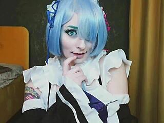 rem's anal obsession with huge toys in maid cosplay